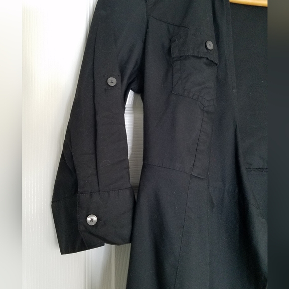 Converse One Star Black Wrap Dress 3/4 roll sleeve tab Tie Size XS - Picture 7 of 11